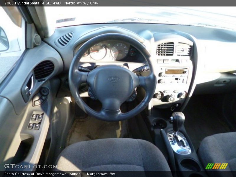 Nordic White / Gray 2003 Hyundai Santa Fe GLS 4WD