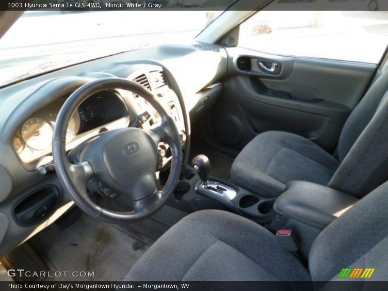 Nordic White / Gray 2003 Hyundai Santa Fe GLS 4WD