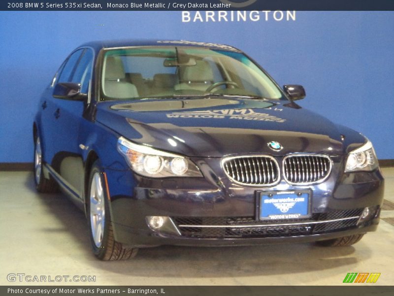 Monaco Blue Metallic / Grey Dakota Leather 2008 BMW 5 Series 535xi Sedan