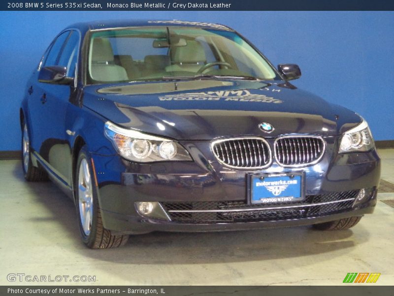 Monaco Blue Metallic / Grey Dakota Leather 2008 BMW 5 Series 535xi Sedan