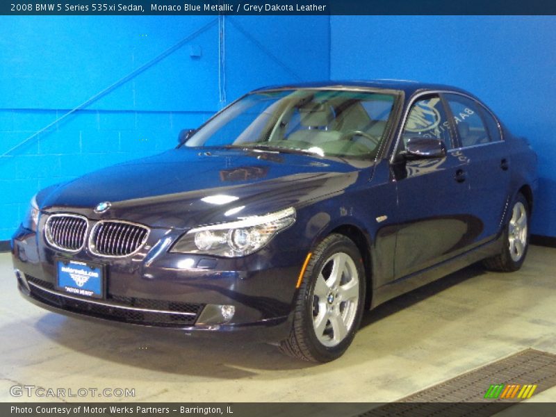 Monaco Blue Metallic / Grey Dakota Leather 2008 BMW 5 Series 535xi Sedan