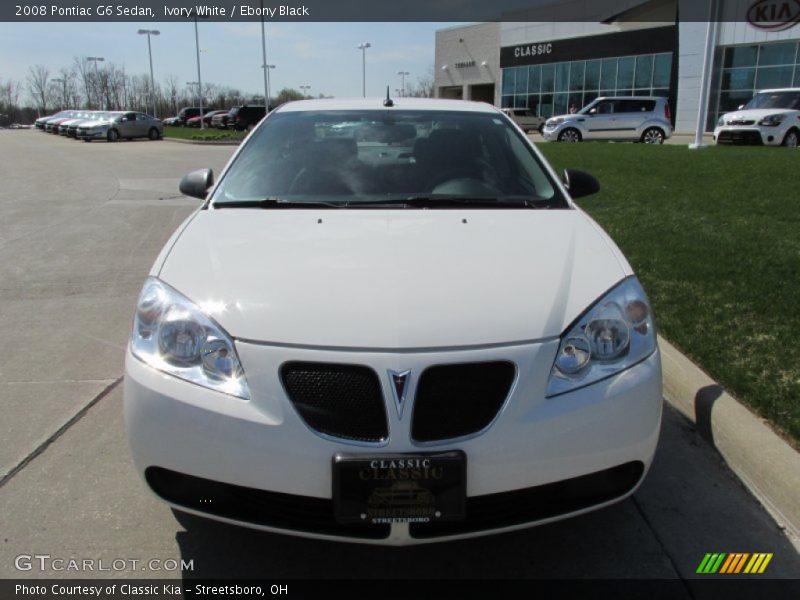 Ivory White / Ebony Black 2008 Pontiac G6 Sedan