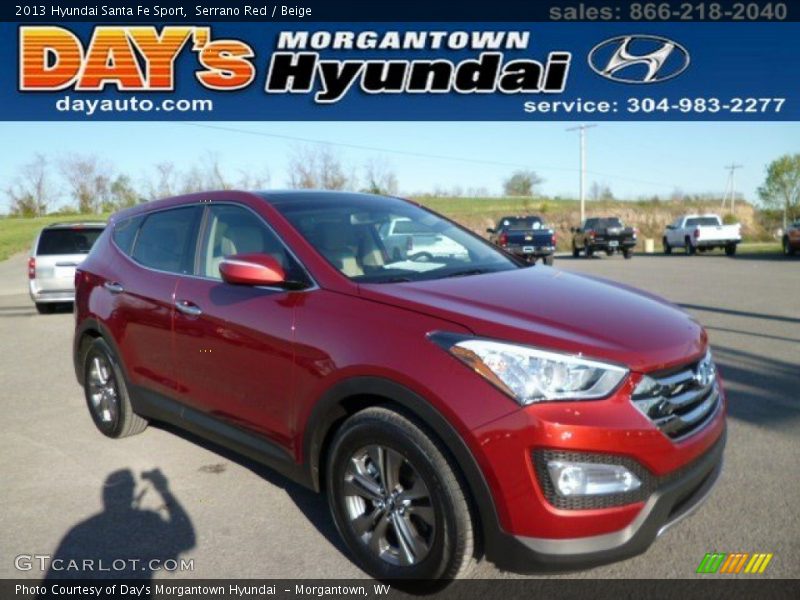 Serrano Red / Beige 2013 Hyundai Santa Fe Sport
