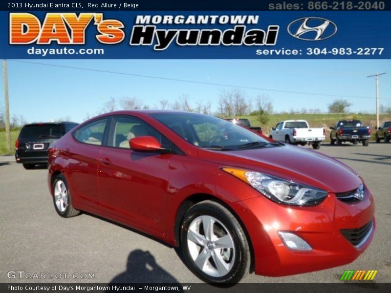 Red Allure / Beige 2013 Hyundai Elantra GLS