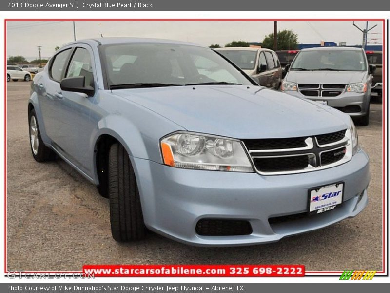 Crystal Blue Pearl / Black 2013 Dodge Avenger SE