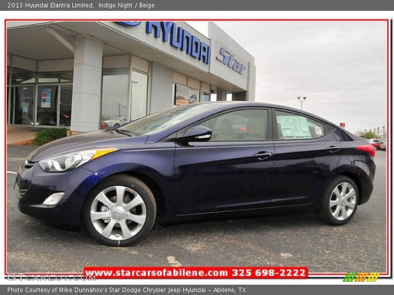 Indigo Night / Beige 2013 Hyundai Elantra Limited