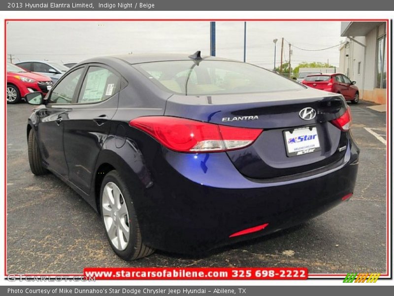 Indigo Night / Beige 2013 Hyundai Elantra Limited