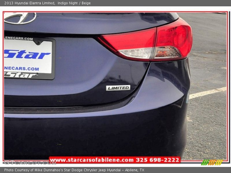Indigo Night / Beige 2013 Hyundai Elantra Limited
