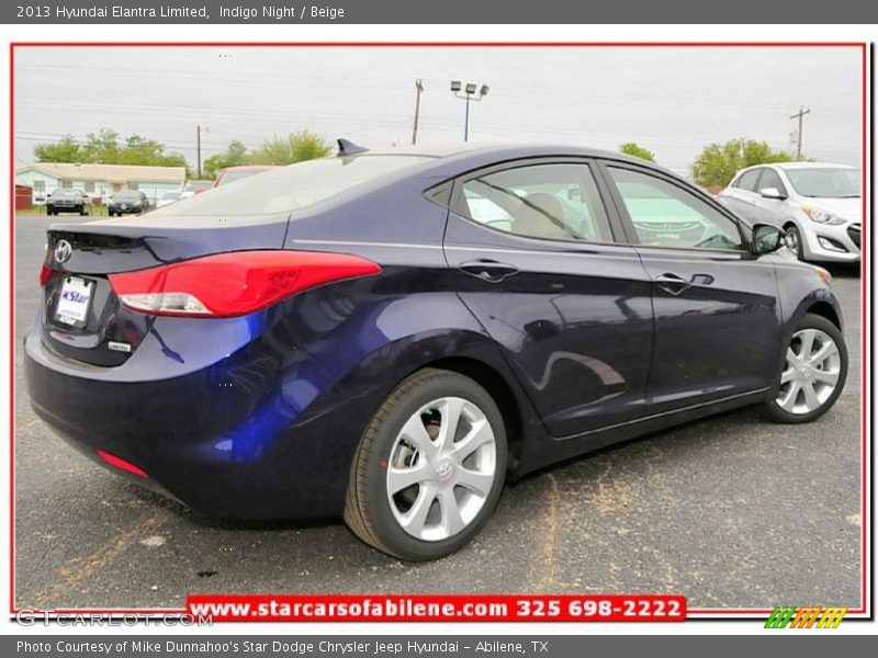 Indigo Night / Beige 2013 Hyundai Elantra Limited