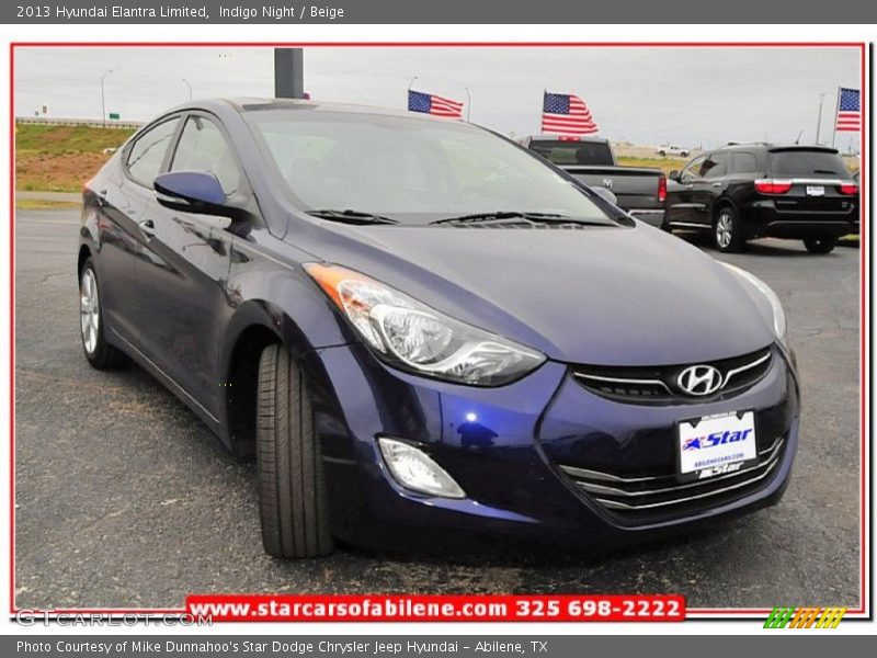 Indigo Night / Beige 2013 Hyundai Elantra Limited