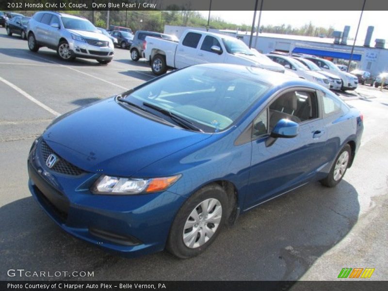 Dyno Blue Pearl / Gray 2012 Honda Civic LX Coupe