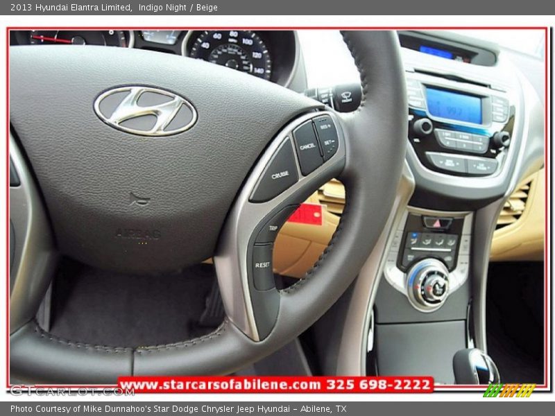 Indigo Night / Beige 2013 Hyundai Elantra Limited