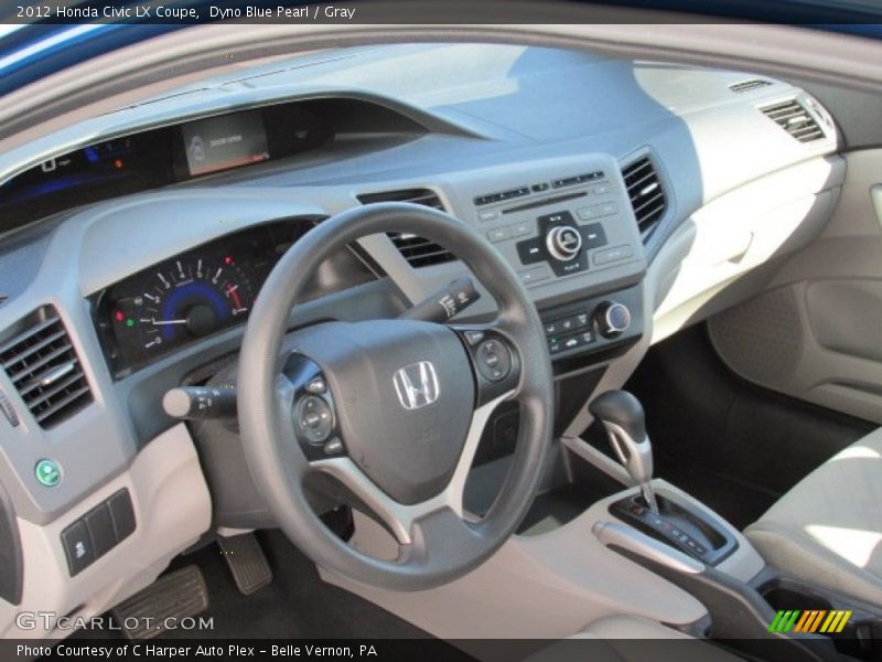 Dyno Blue Pearl / Gray 2012 Honda Civic LX Coupe