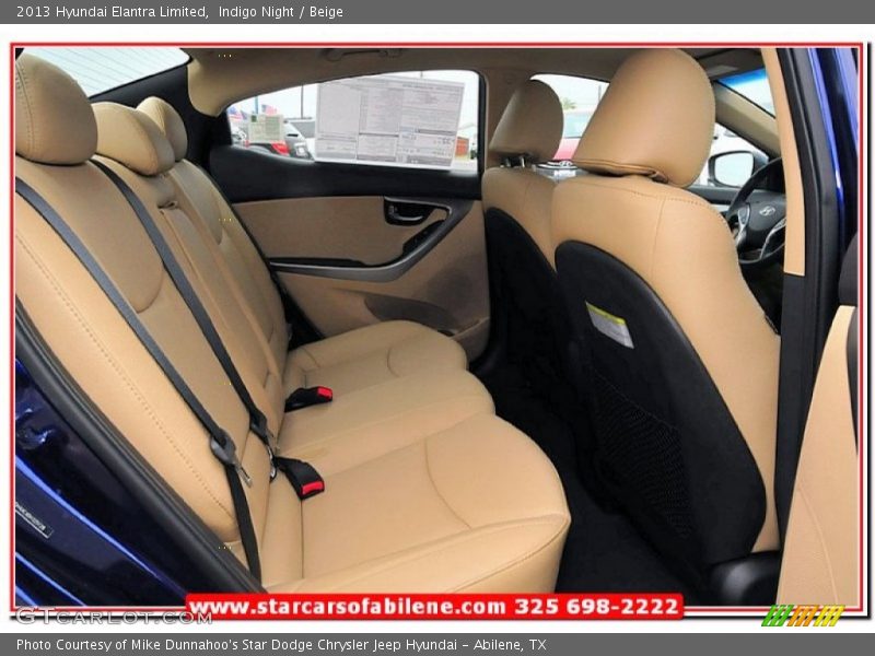 Indigo Night / Beige 2013 Hyundai Elantra Limited