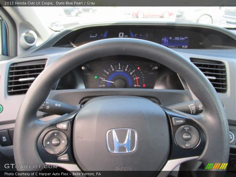 Dyno Blue Pearl / Gray 2012 Honda Civic LX Coupe