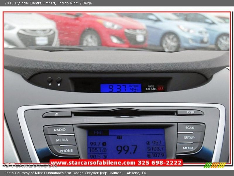 Indigo Night / Beige 2013 Hyundai Elantra Limited