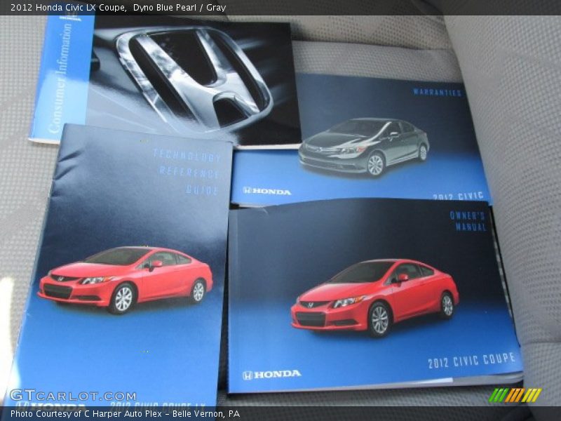 Dyno Blue Pearl / Gray 2012 Honda Civic LX Coupe