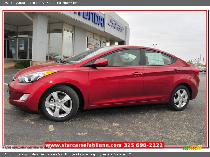 Sparkling Ruby / Beige 2013 Hyundai Elantra GLS