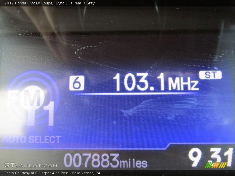Dyno Blue Pearl / Gray 2012 Honda Civic LX Coupe