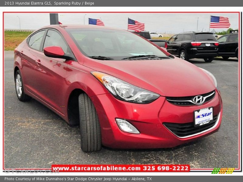 Sparkling Ruby / Beige 2013 Hyundai Elantra GLS