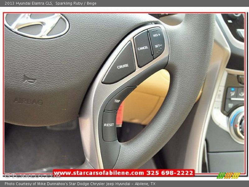 Sparkling Ruby / Beige 2013 Hyundai Elantra GLS