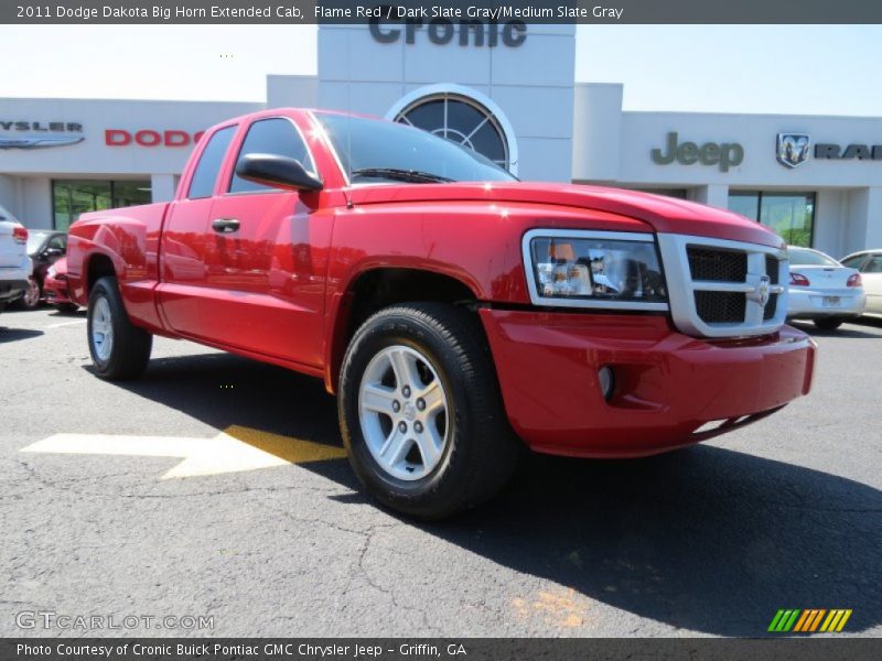 Flame Red / Dark Slate Gray/Medium Slate Gray 2011 Dodge Dakota Big Horn Extended Cab