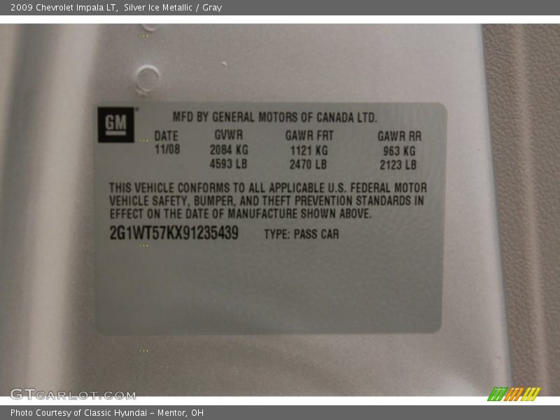 Silver Ice Metallic / Gray 2009 Chevrolet Impala LT