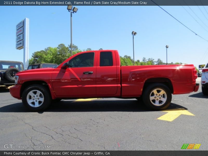 Flame Red / Dark Slate Gray/Medium Slate Gray 2011 Dodge Dakota Big Horn Extended Cab