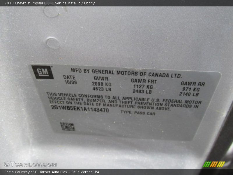 Silver Ice Metallic / Ebony 2010 Chevrolet Impala LT