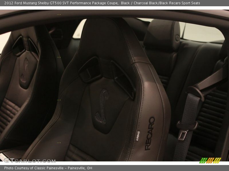 Black / Charcoal Black/Black Recaro Sport Seats 2012 Ford Mustang Shelby GT500 SVT Performance Package Coupe