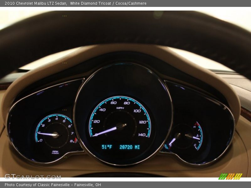 White Diamond Tricoat / Cocoa/Cashmere 2010 Chevrolet Malibu LTZ Sedan
