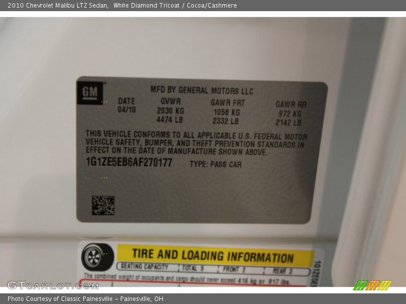 White Diamond Tricoat / Cocoa/Cashmere 2010 Chevrolet Malibu LTZ Sedan