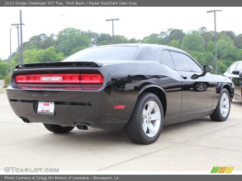 Pitch Black / Radar Red/Dark Slate Gray 2013 Dodge Challenger SXT Plus