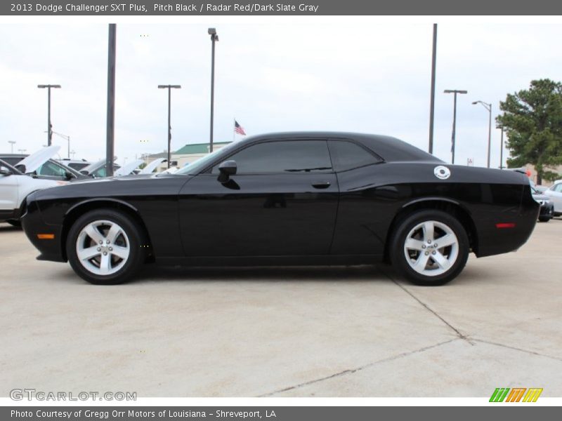 Pitch Black / Radar Red/Dark Slate Gray 2013 Dodge Challenger SXT Plus
