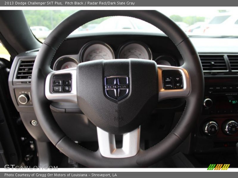 Pitch Black / Radar Red/Dark Slate Gray 2013 Dodge Challenger SXT Plus