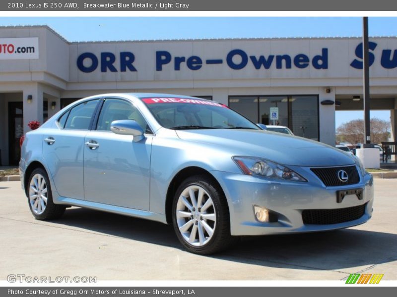 Breakwater Blue Metallic / Light Gray 2010 Lexus IS 250 AWD
