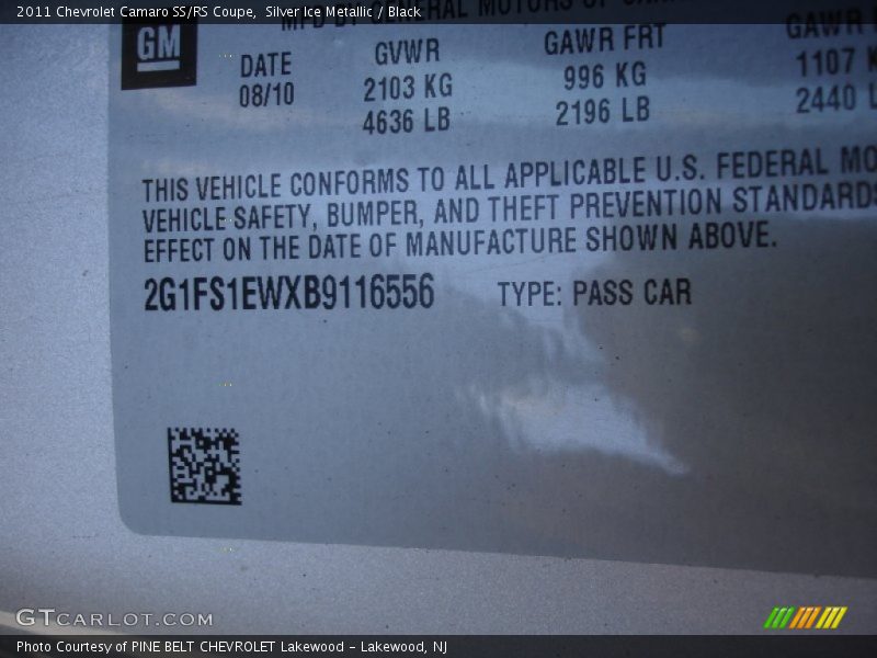 Silver Ice Metallic / Black 2011 Chevrolet Camaro SS/RS Coupe