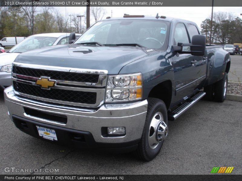 Blue Granite Metallic / Ebony 2013 Chevrolet Silverado 3500HD LT Crew Cab 4x4 Dually