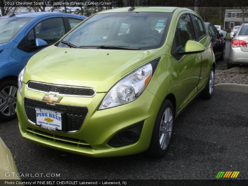 Jalapeno (Green) / Green/Green 2013 Chevrolet Spark LT