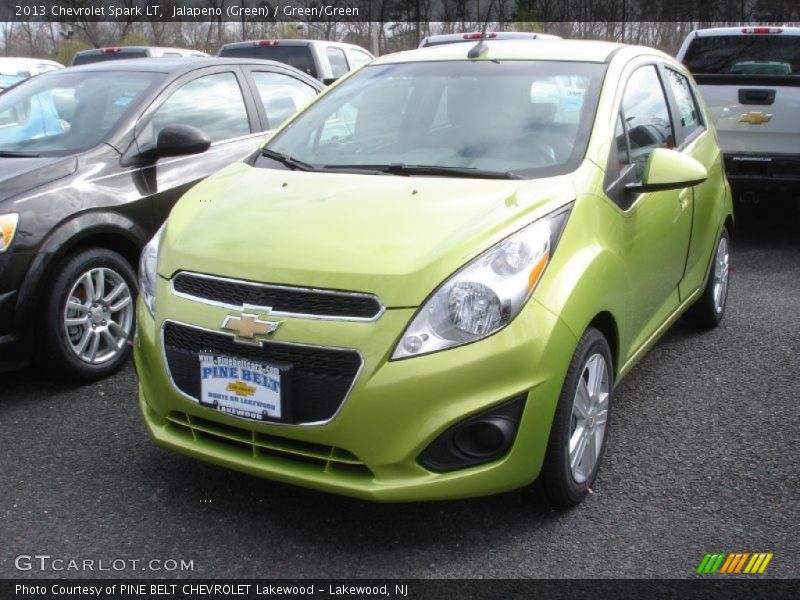 Jalapeno (Green) / Green/Green 2013 Chevrolet Spark LT