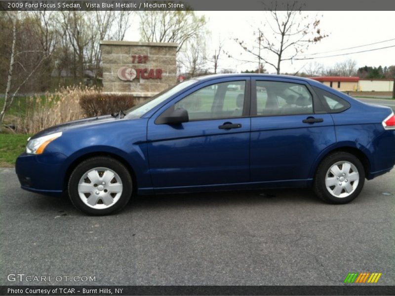 Vista Blue Metallic / Medium Stone 2009 Ford Focus S Sedan