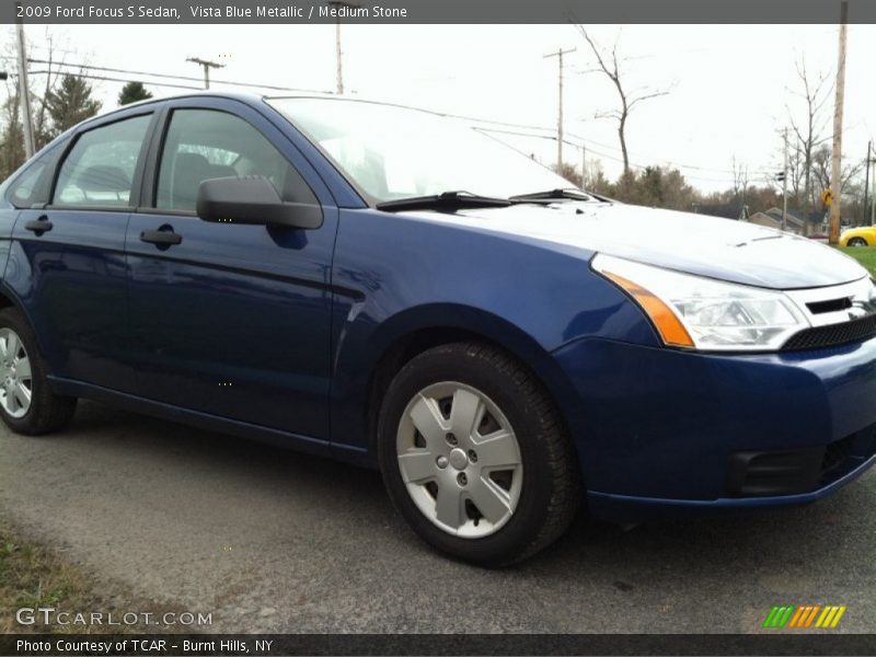 Vista Blue Metallic / Medium Stone 2009 Ford Focus S Sedan