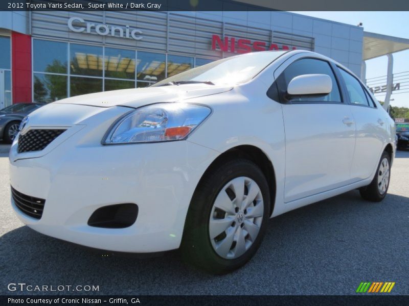 Super White / Dark Gray 2012 Toyota Yaris Sedan