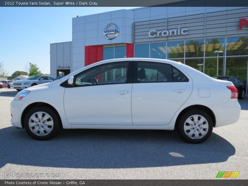 Super White / Dark Gray 2012 Toyota Yaris Sedan