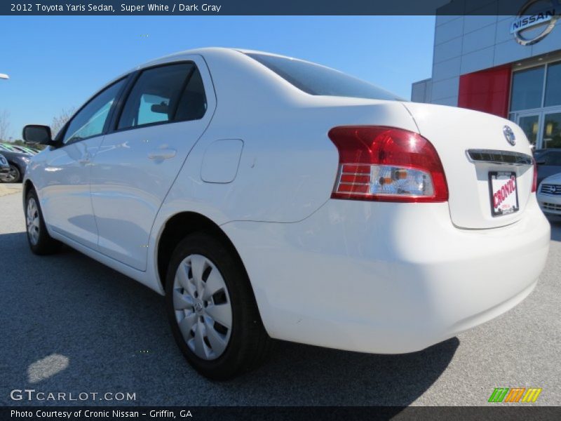 Super White / Dark Gray 2012 Toyota Yaris Sedan
