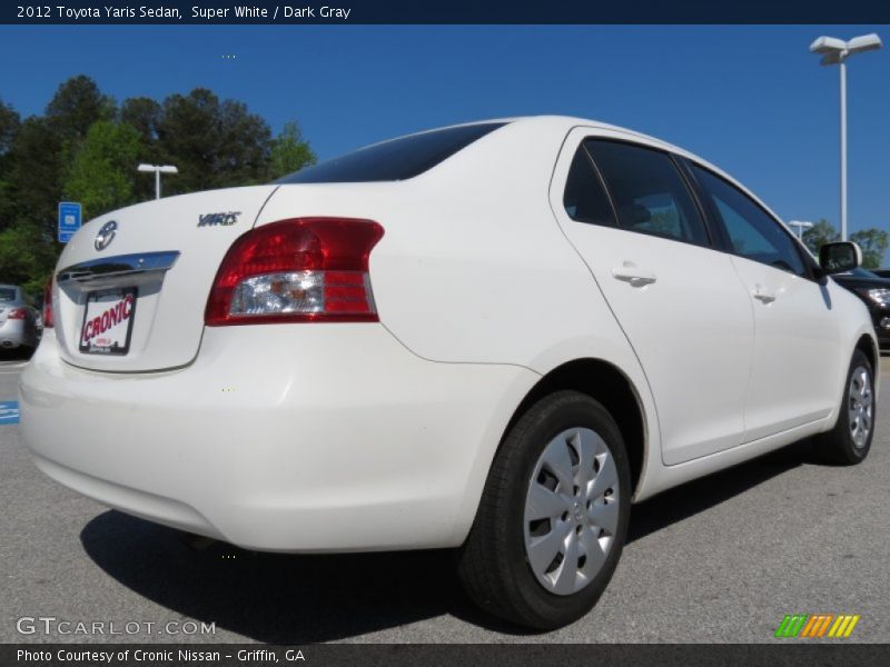 Super White / Dark Gray 2012 Toyota Yaris Sedan