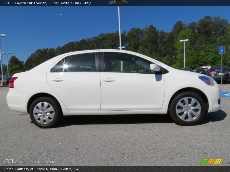 Super White / Dark Gray 2012 Toyota Yaris Sedan