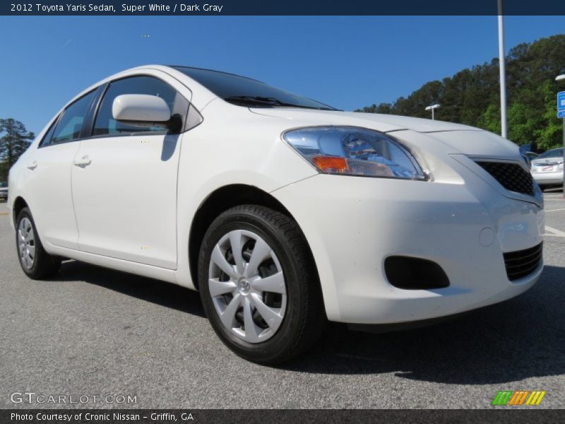 Super White / Dark Gray 2012 Toyota Yaris Sedan