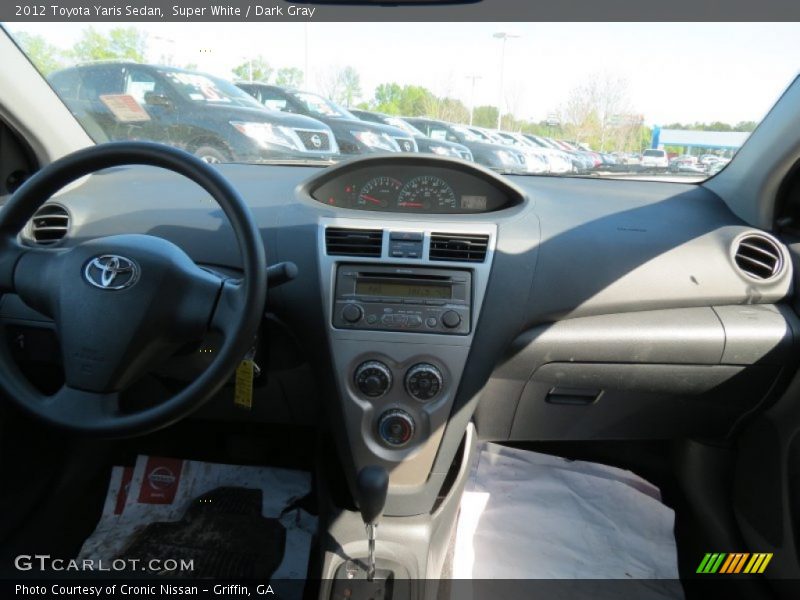Super White / Dark Gray 2012 Toyota Yaris Sedan