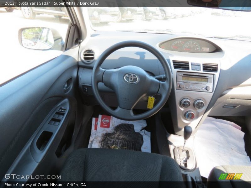 Super White / Dark Gray 2012 Toyota Yaris Sedan
